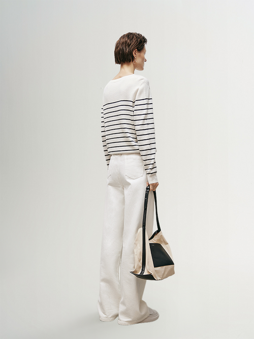 Load image 1 in gallery view. Striped Cashmere Sweater - MEILLEUR MOMENT OFFICIAL STORE NEW YORK 
