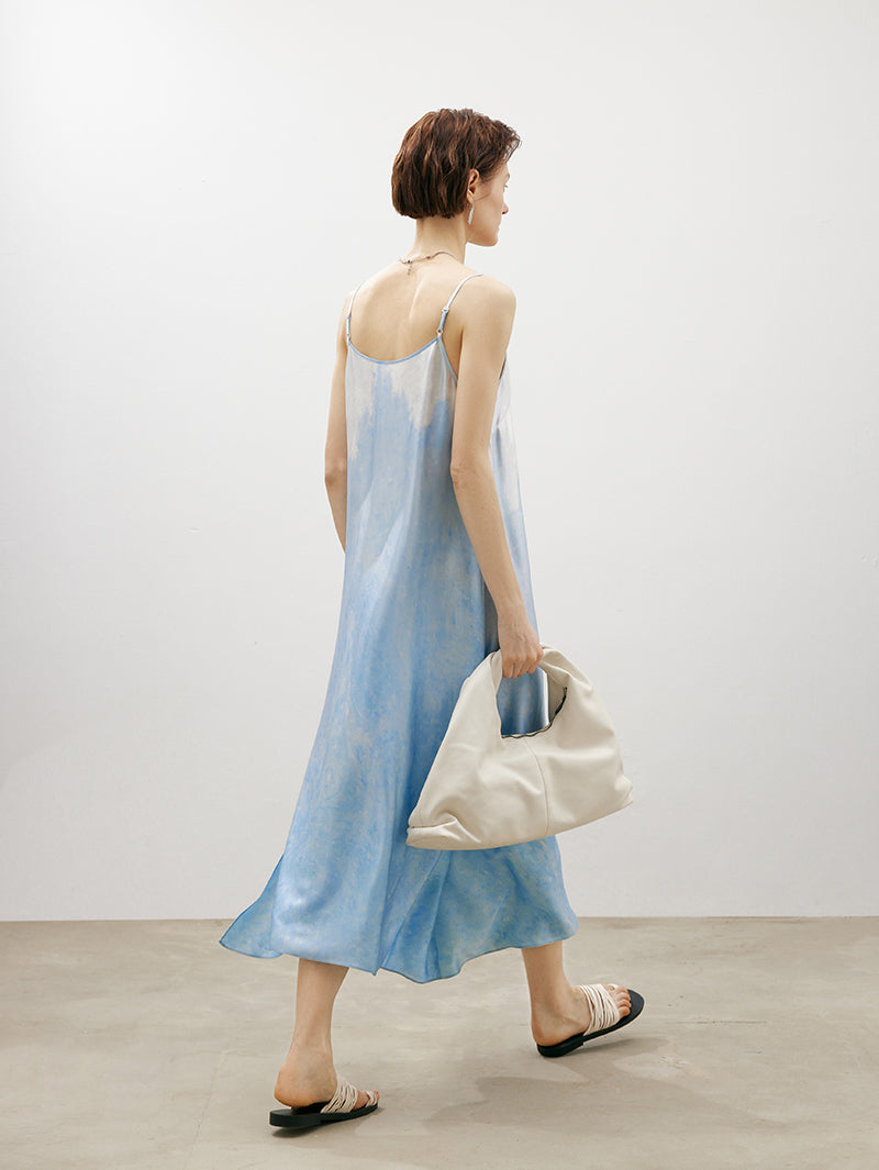 V Neck Acetate Slip Dress