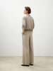 Polo Neck Tie-Front Blouse