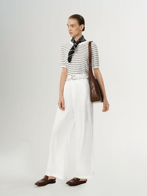 Load image 1 in gallery view. Lyocell Acetate Striped Tee