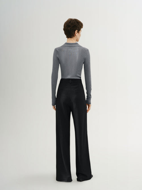 Load image 1 in gallery view. Straight-Fit High-Waist Trousers
