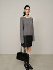 Crew-Neck Cable Knit Sweater