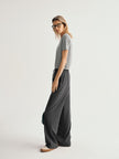 Round Neck Short Sleeves Rib Knitwear