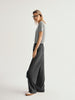 Round Neck Short Sleeves Rib Knitwear
