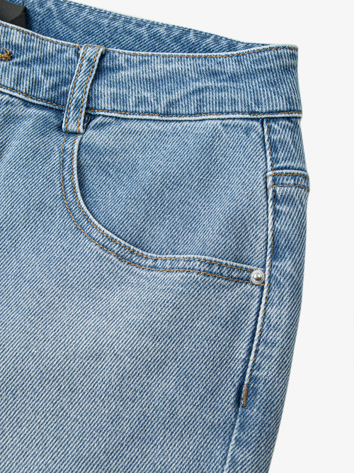 Load image 1 in gallery view. Cropped Pure Cotton Jeans