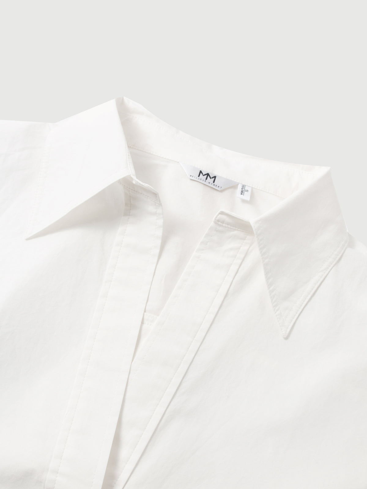 Pure Cotton Tie-Neck Poplin Shirt