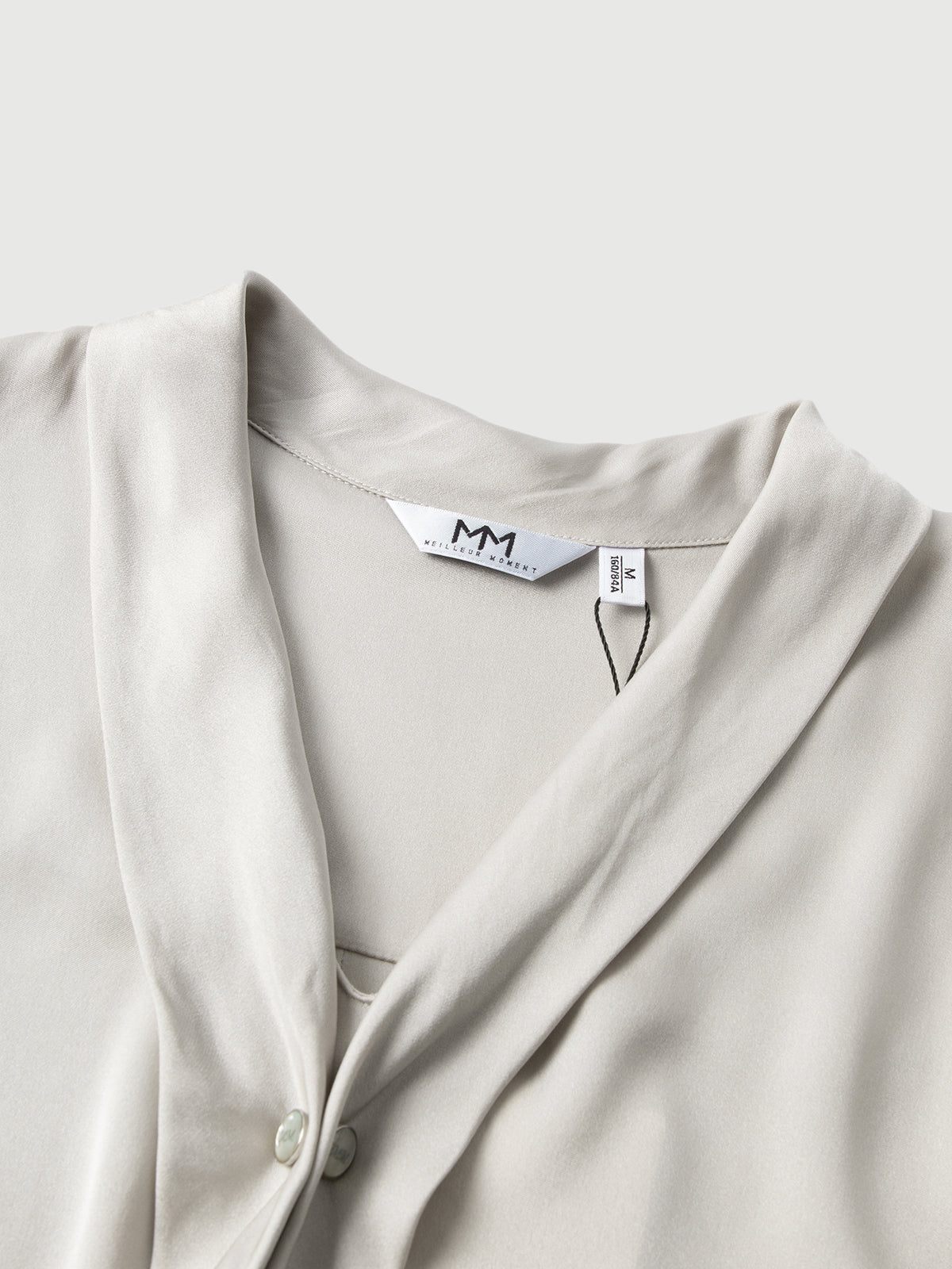 Silk Tie-Neck Long-Sleeve Blouse
