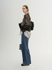 Matte Crinkle Leather Jacket
