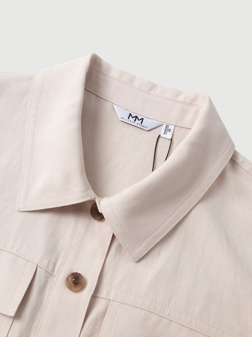 Load image 1 in gallery view. Lyocell-Linen Sleeveless Shirt Dress