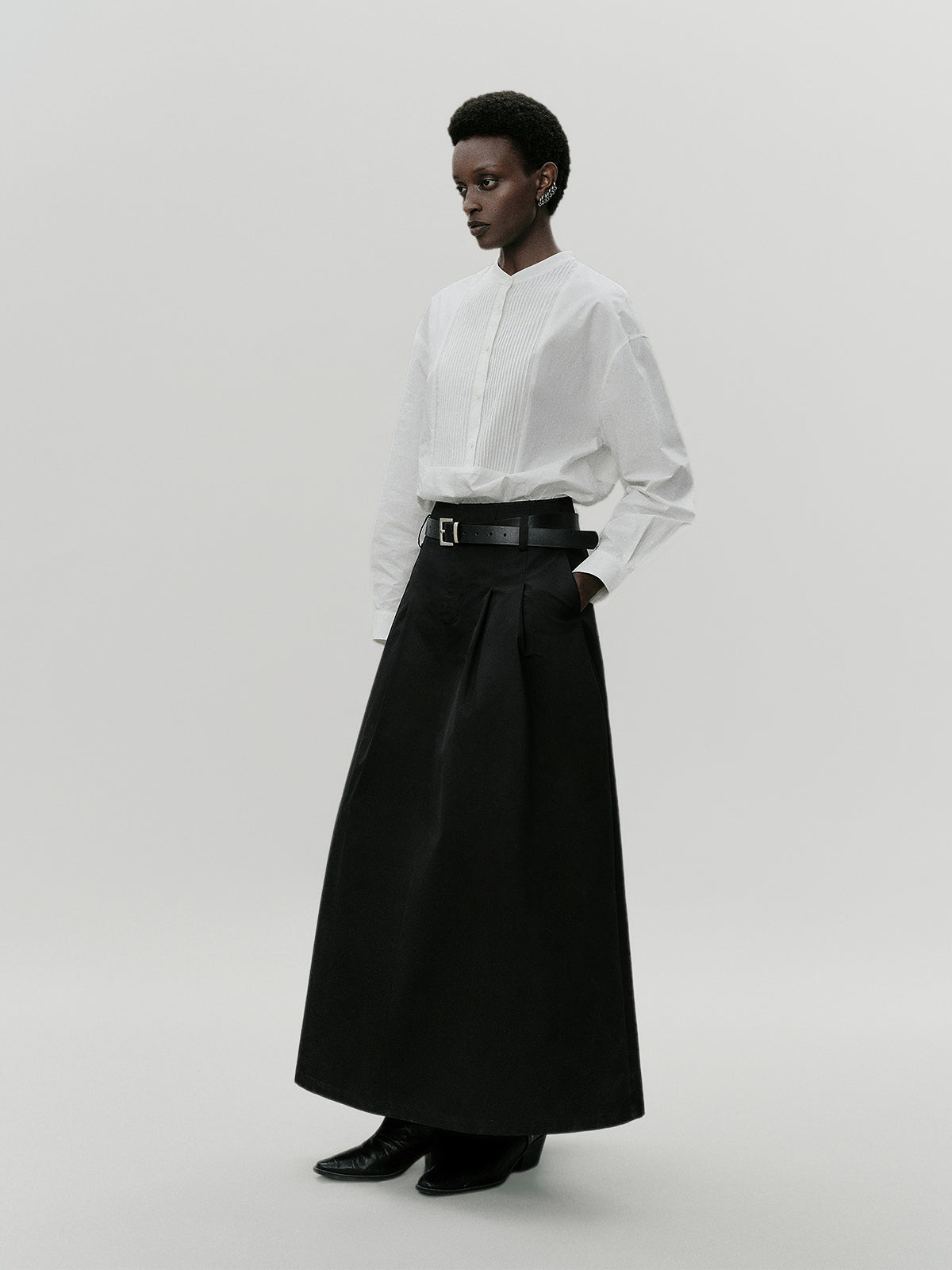 Pure Cotton Dropped-Shoulder Collared Shirt