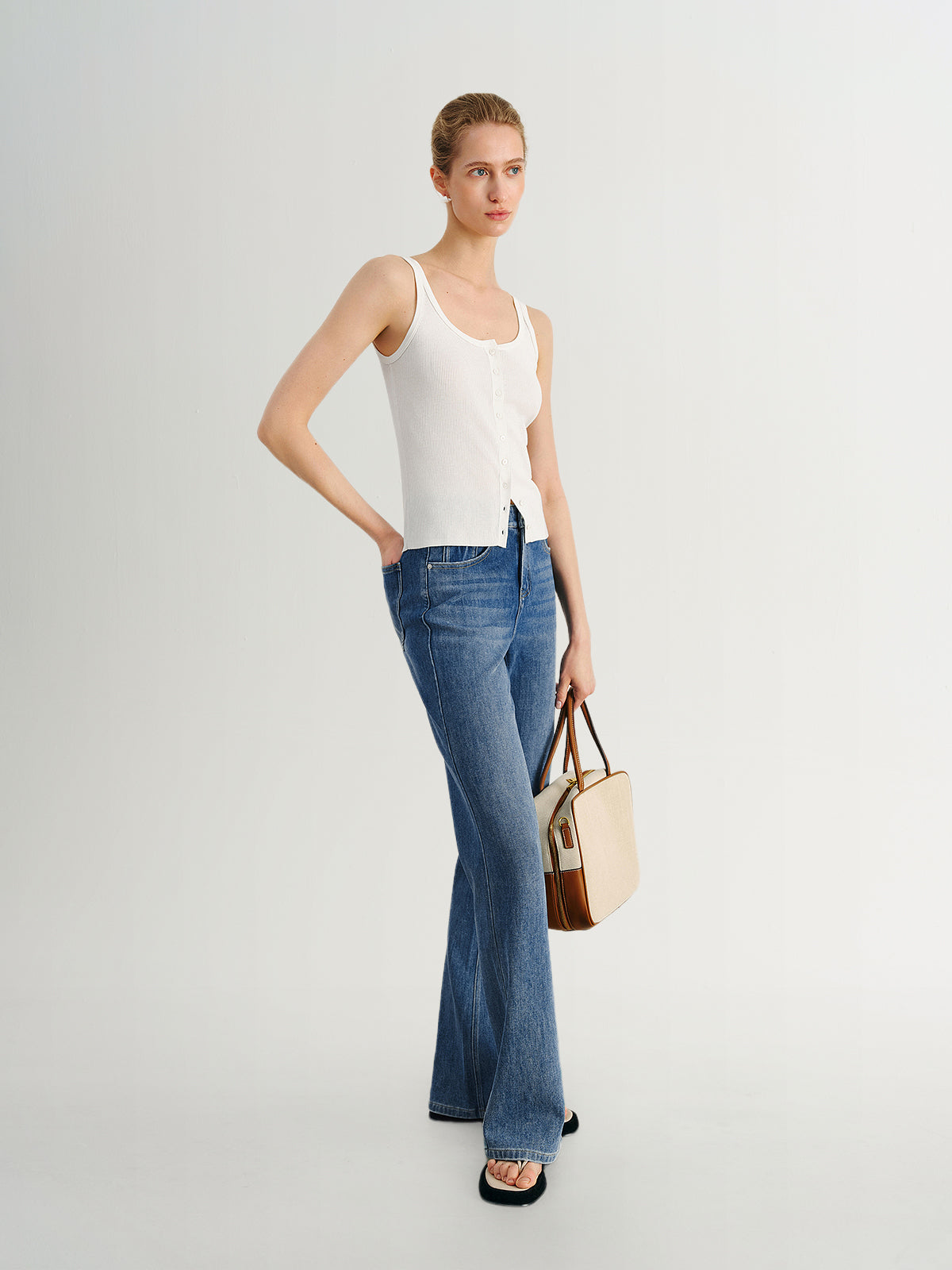 Slim-Fit Lyocell U-Neck Sleeveless Tank