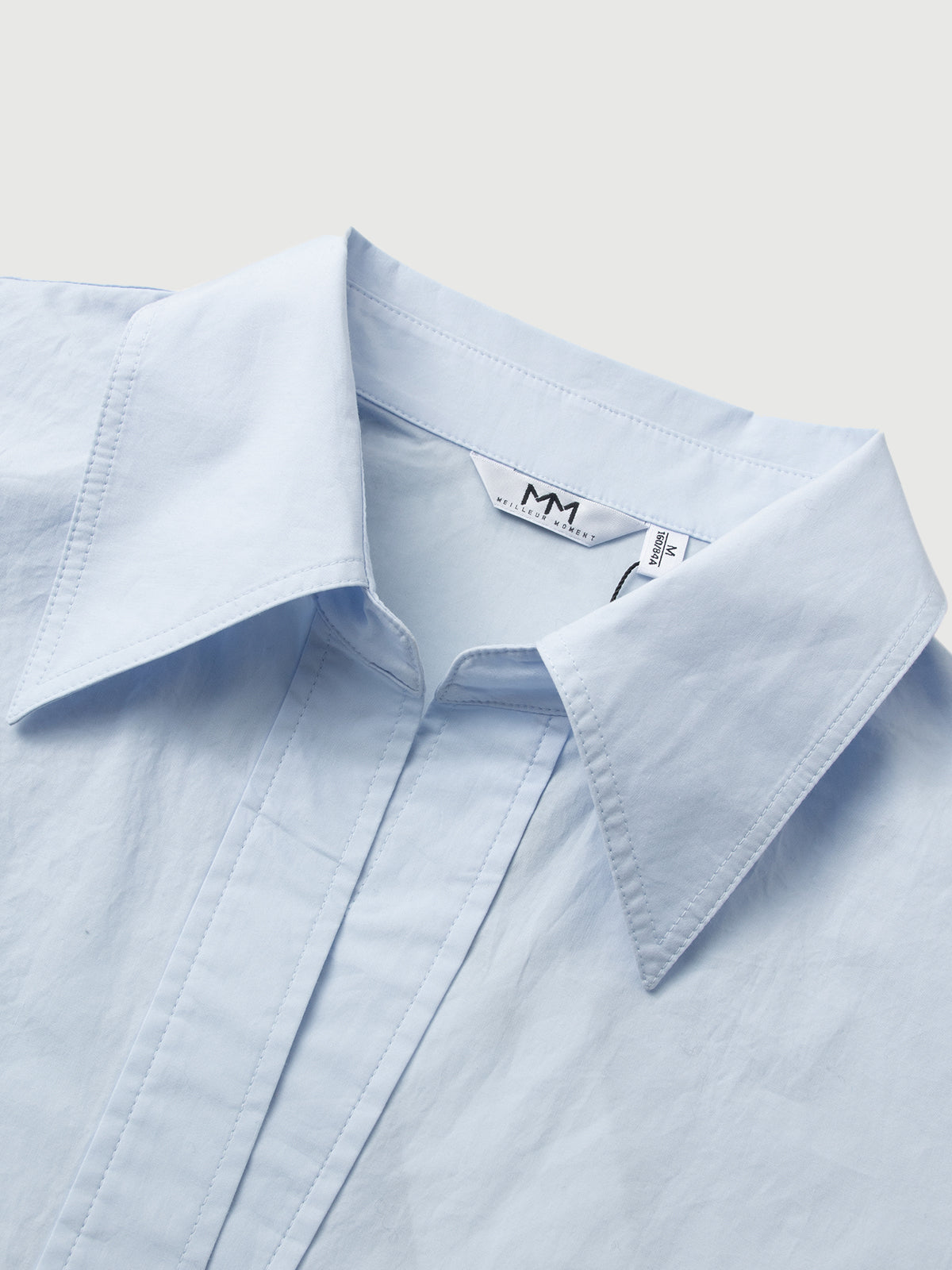 Cotton Point-Collar Necktie Shirt