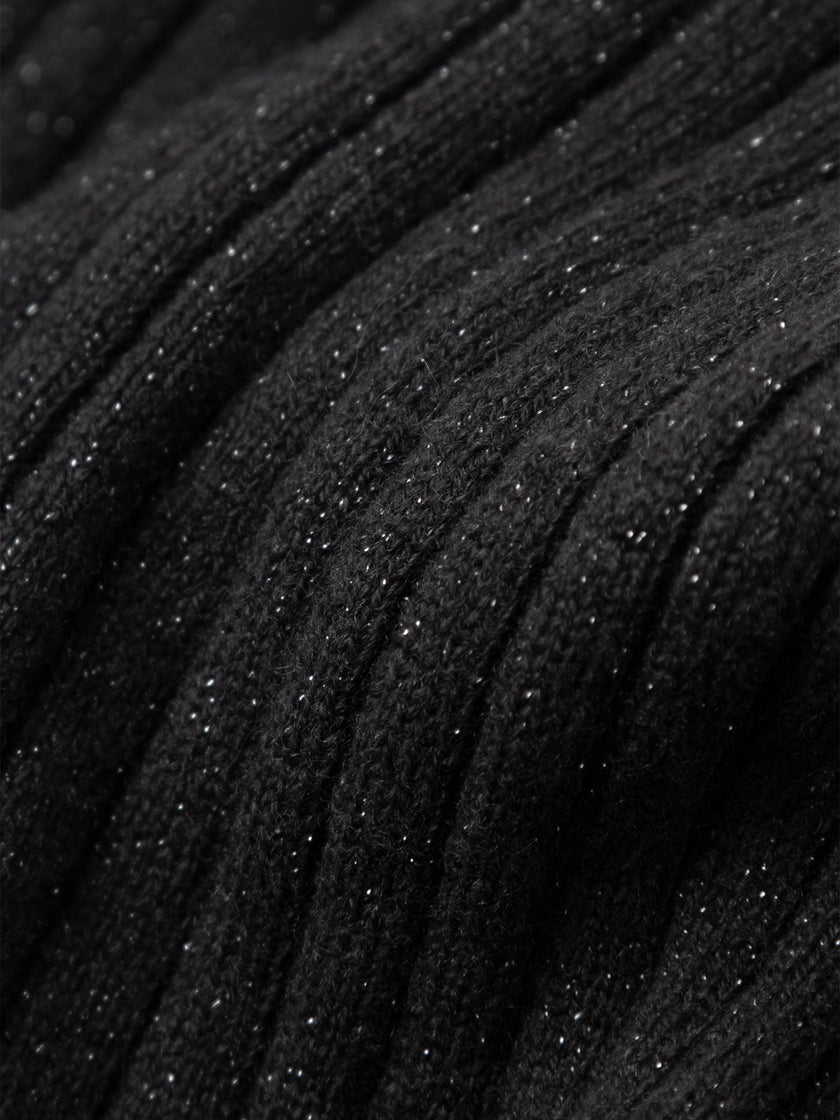 Mock Neck Shift Wool Jersey Dress