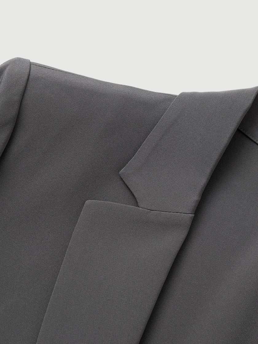 Single-Breasted Premium Silk Blazer