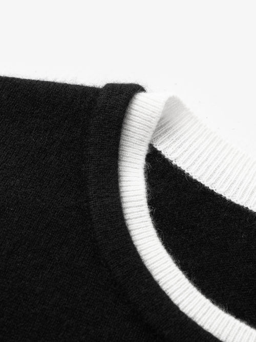 Load image 1 in gallery view. Pure Cashmere Contrast Binding Sweater