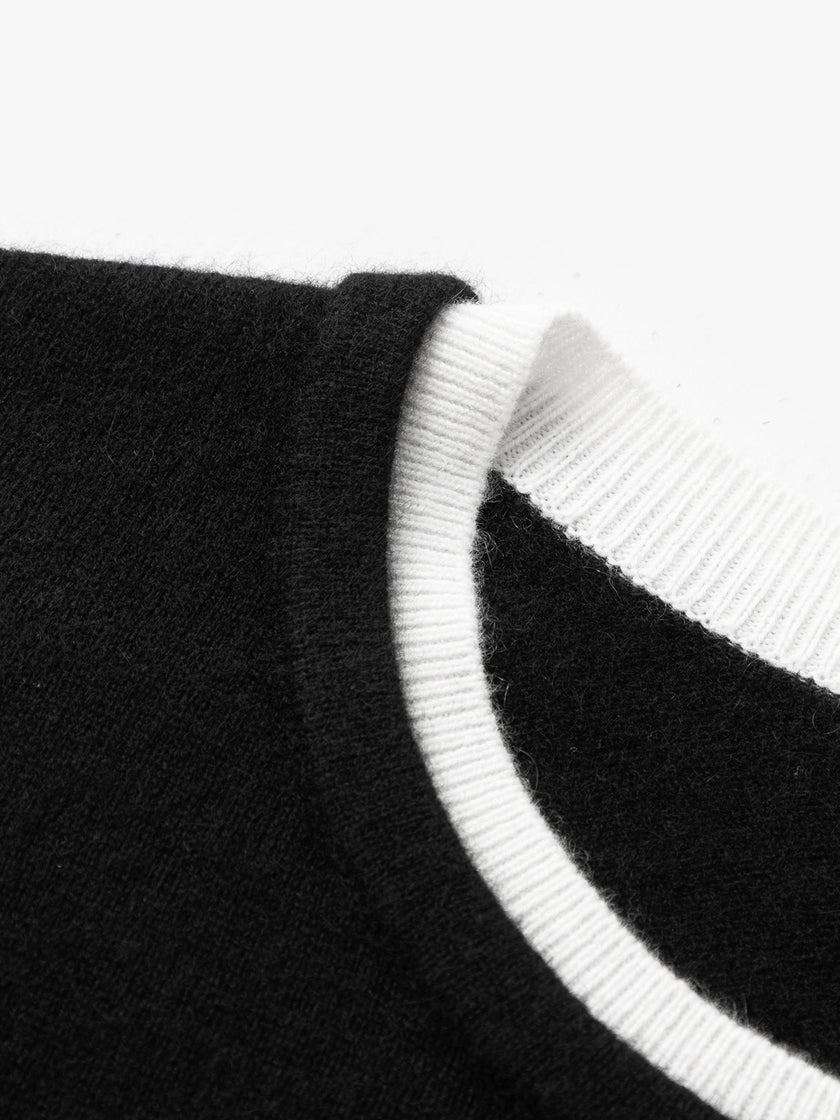 Pure Cashmere Contrast Binding Sweater