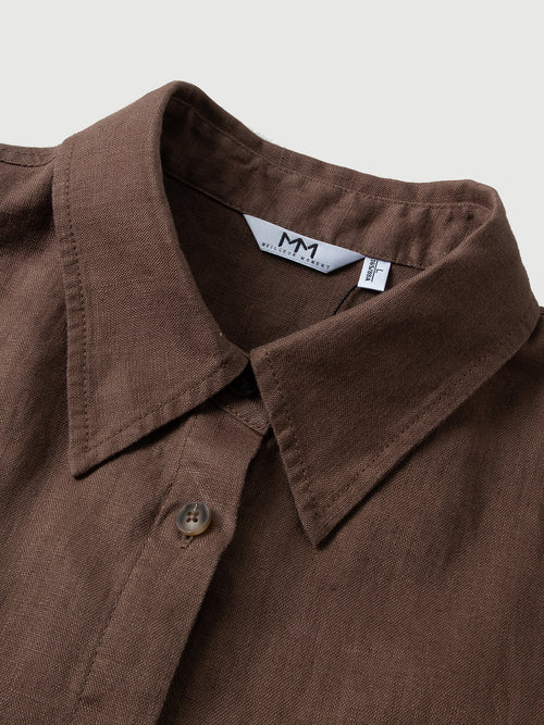 Load image 1 in gallery view. Belted Pure Linen Safari Top