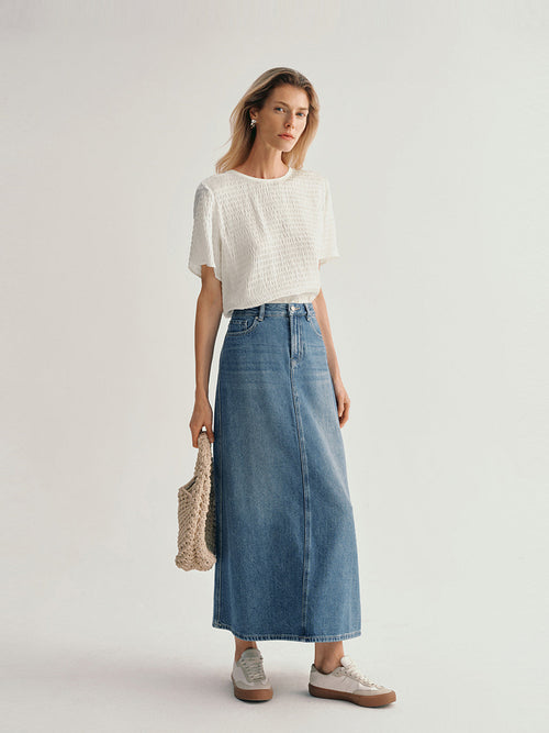 Load image 1 in gallery view. Bubble Textured Silk Blouse