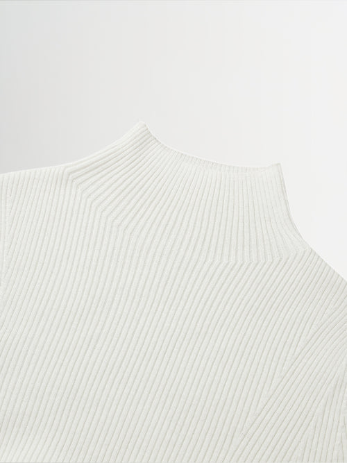 Load image 1 in gallery view. Pure Wool Mock Neck Sweater - MEILLEUR MOMENT OFFICIAL STORE NEW YORK 