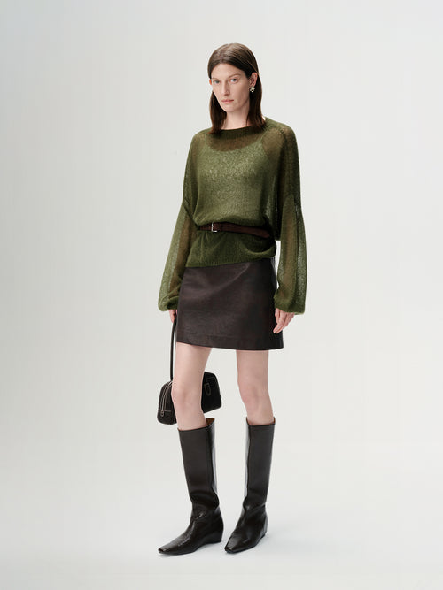 Load image 1 in gallery view. Cashmere-Silk Relaxed Pullover Sweater