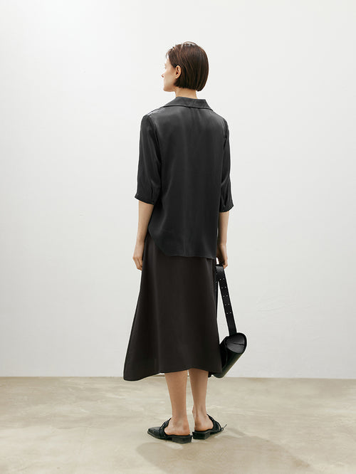 Load image 1 in gallery view. Flowy Acetate Skirt