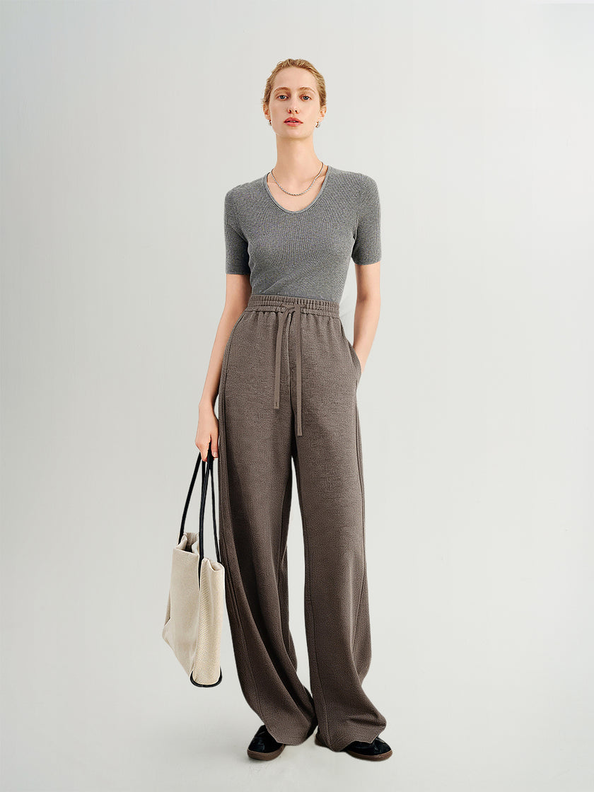 Brown Drawstring Pants