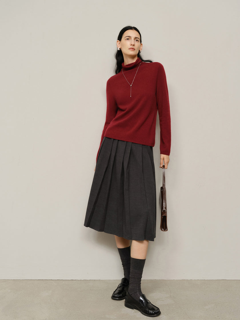 Merlot Pure Cashmere Slim Fit Sweater 5FA133603Q