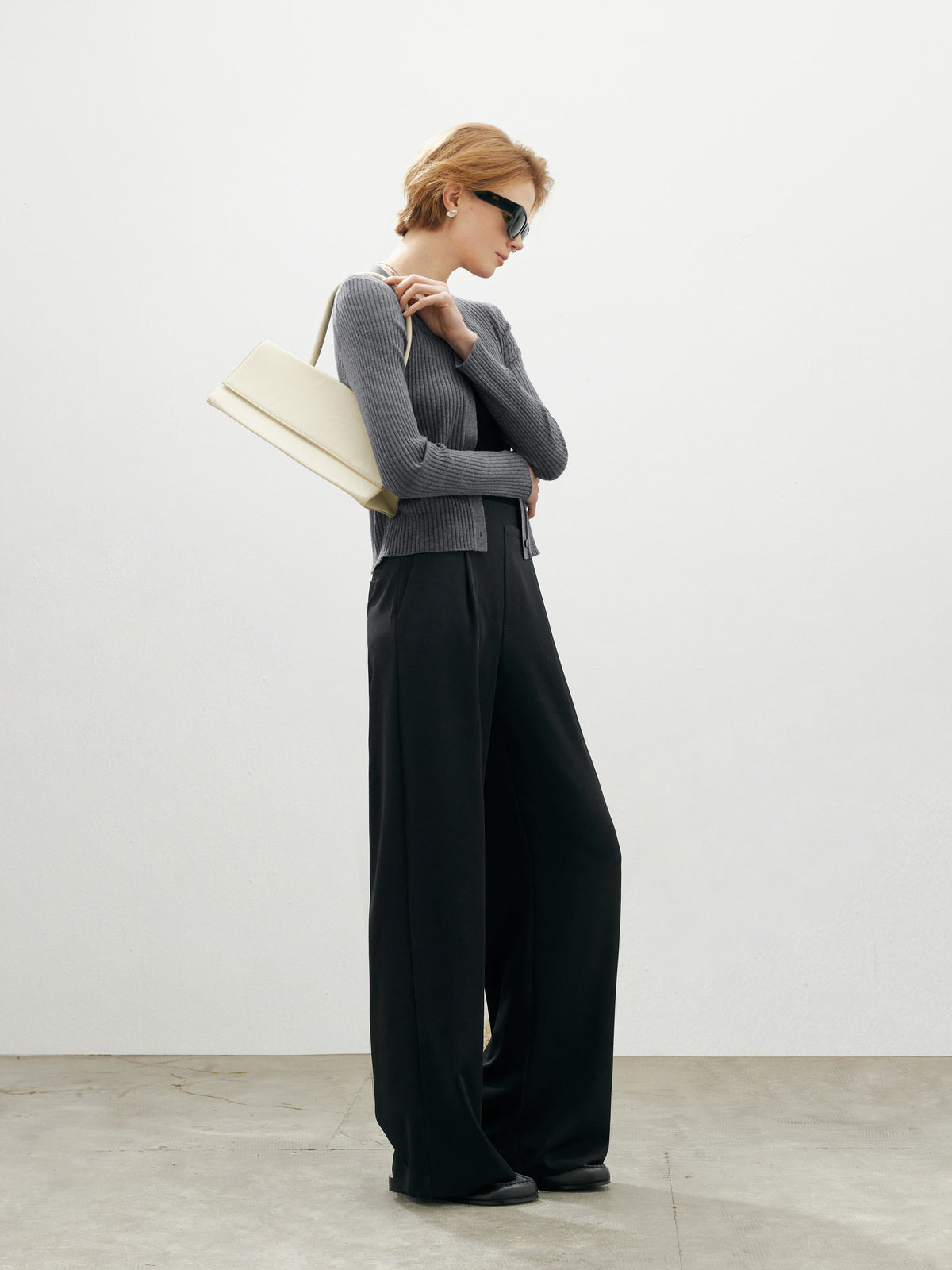 Wide-Leg Straight Trousers