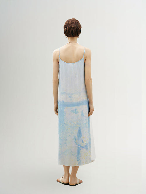 Load image 1 in gallery view. V Neck Pleated Slip Dress