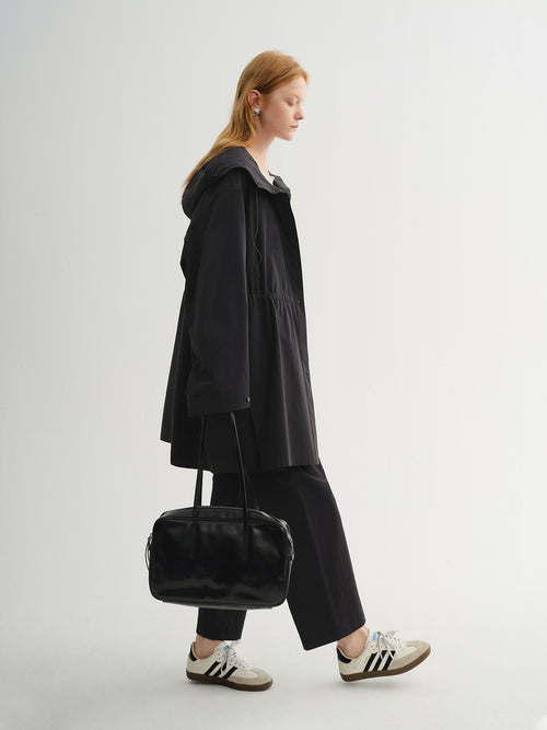 Load image 1 in gallery view. Cotton Hooded Relaxed Jacket