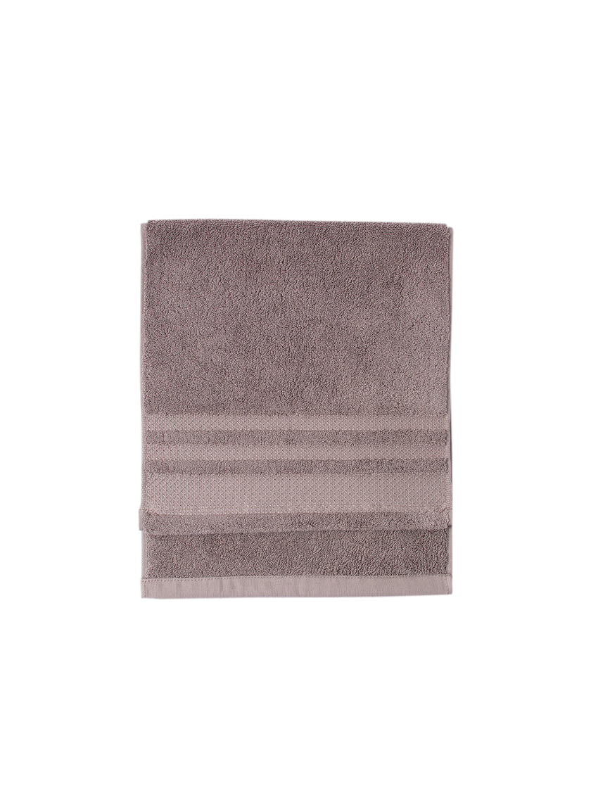 Cotton Gray & White Striped Towel and Bath Set