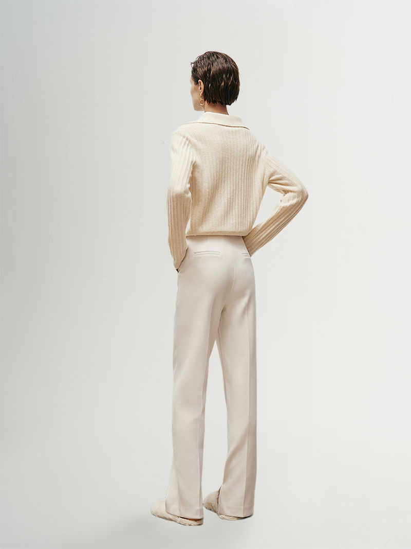 Rib Polo Cashmere Sweater - MEILLEUR MOMENT OFFICIAL STORE NEW YORK 