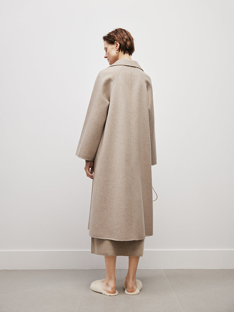 Luxury Pure Cashmere Wrap Coat