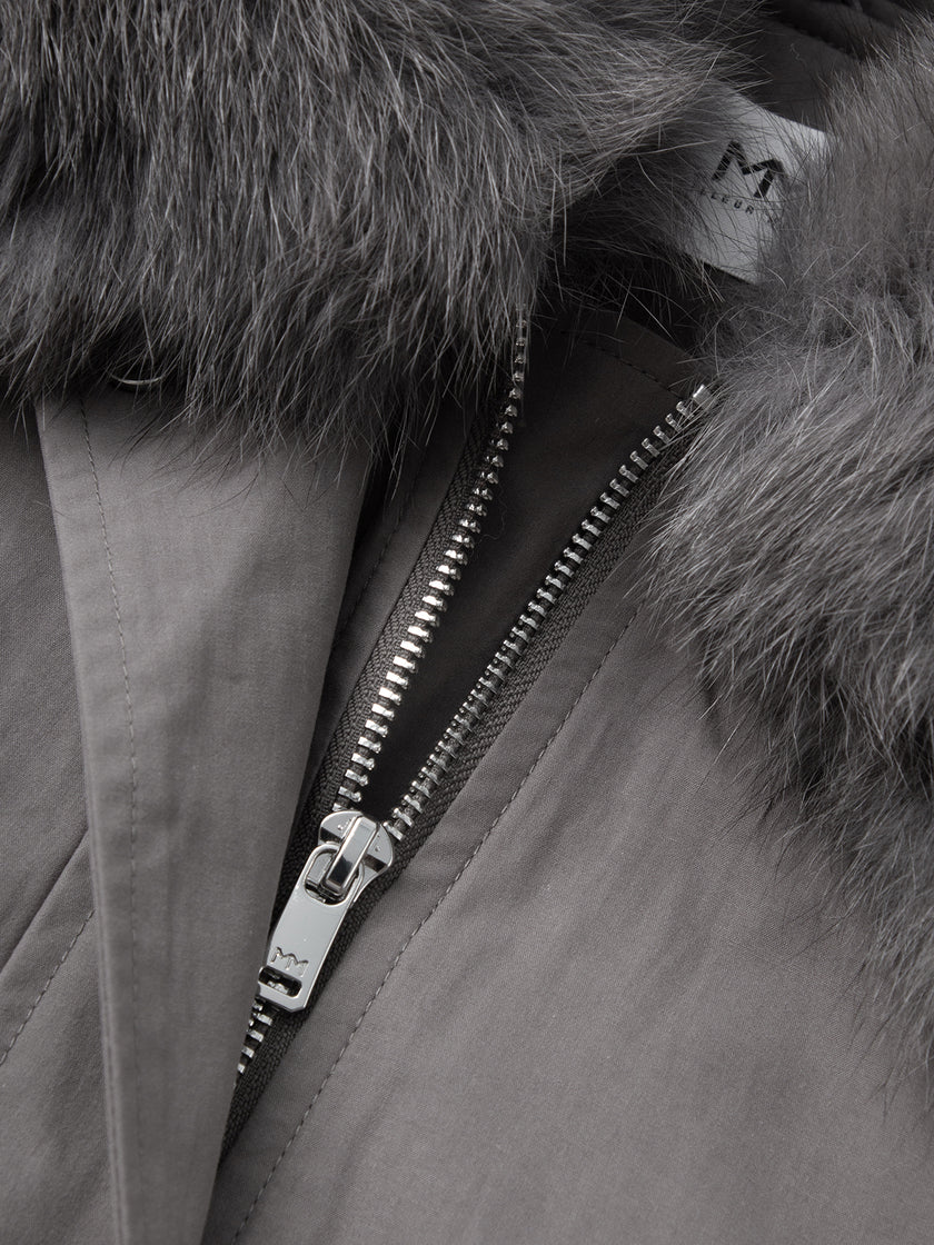 Fox Fur Collar Longline Parka