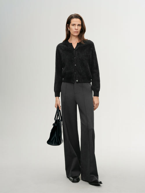 Load image 1 in gallery view. Brushed V-Neck Cashmere Cardigan