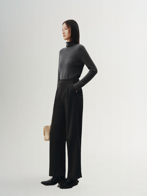 Load image 1 in gallery view. High Neck Layering Cashmere Sweater 599A233007Q