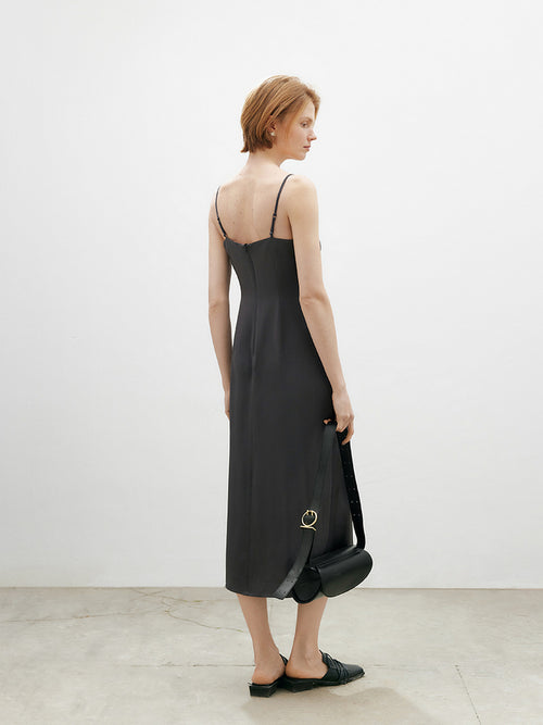 Load image 1 in gallery view. Draped Acetate Slip Dress