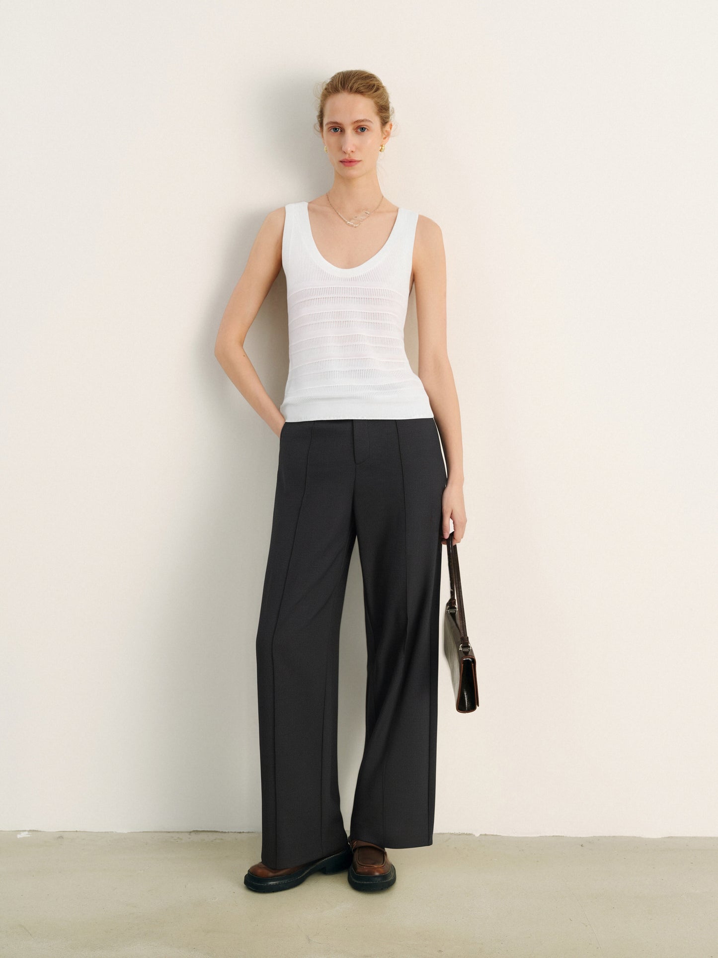 Cotton U-Neck Sleeveless Knit Tank