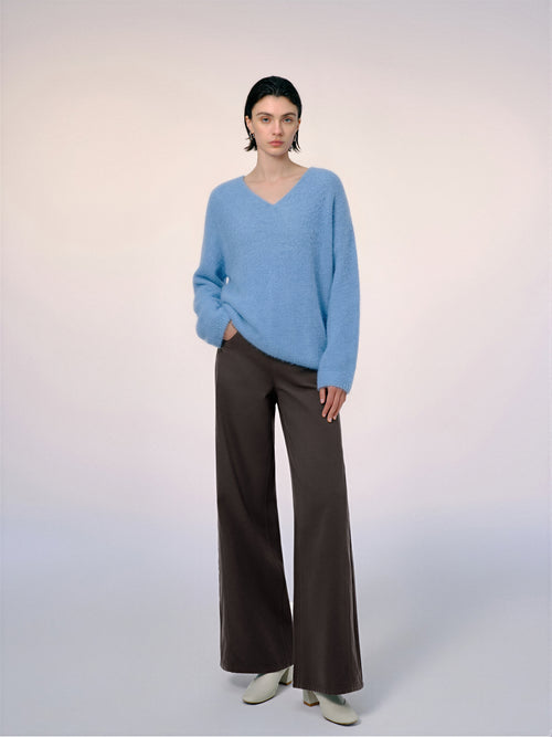Load image 1 in gallery view. Relaxed V-Neck Raglan Sweater