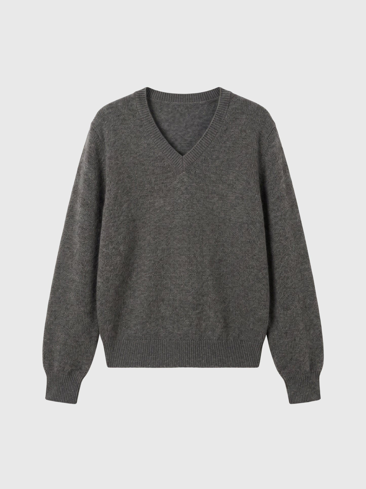 Brushed Cashmere-Silk V-Neck Sweater