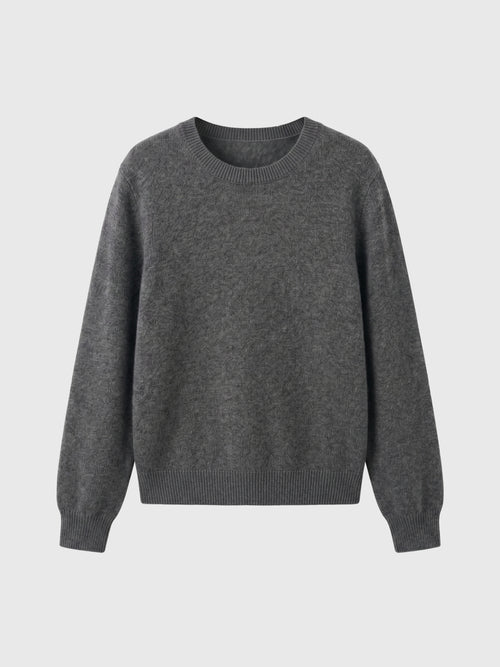 Load image 1 in gallery view. Cashmere-Silk Crewneck Knit Sweater