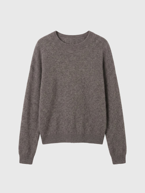 Load image 1 in gallery view. Cashmere-Silk Crewneck Knit Sweater