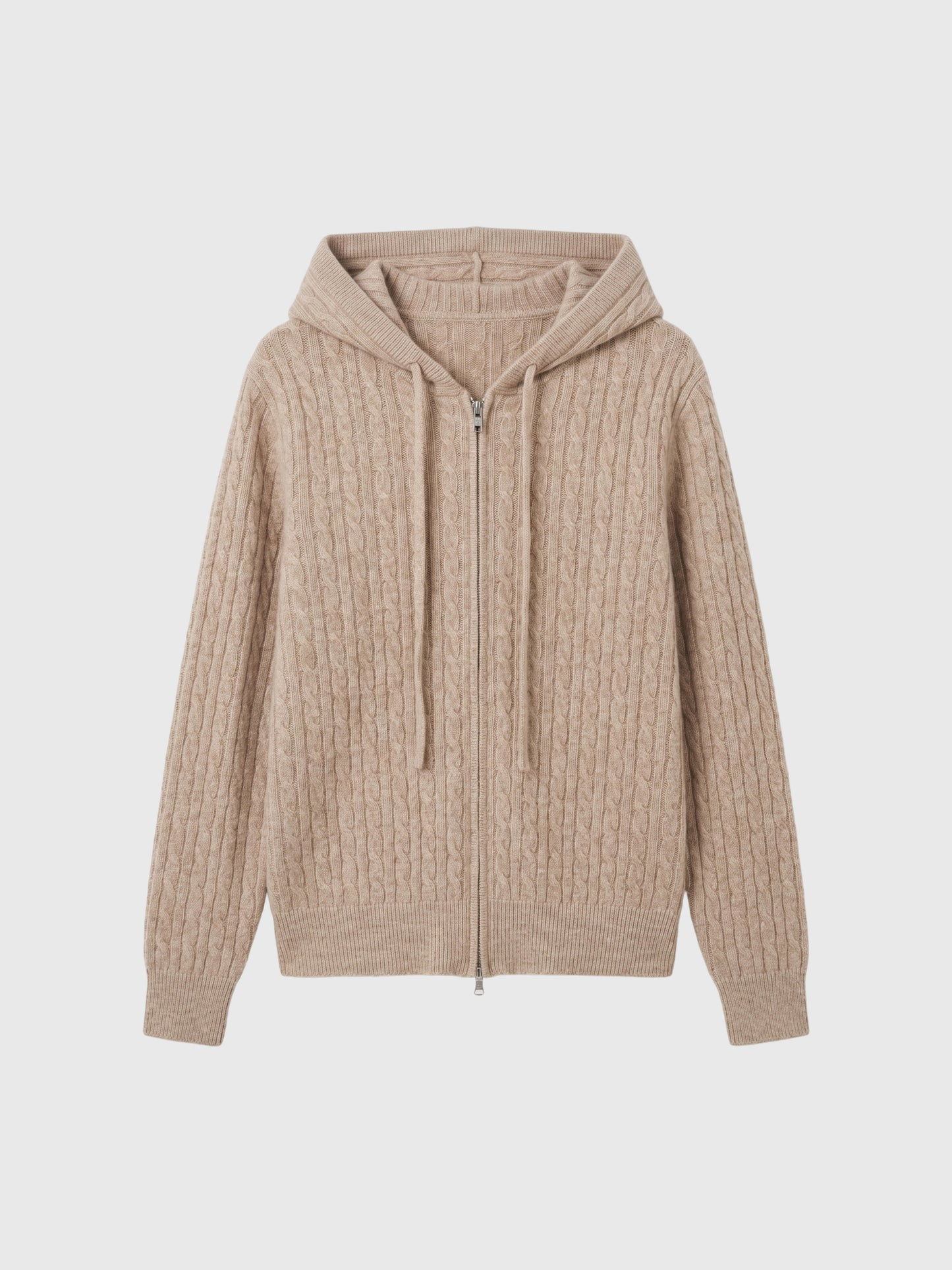 Cable-Knit Cashmere Zip Hoodie