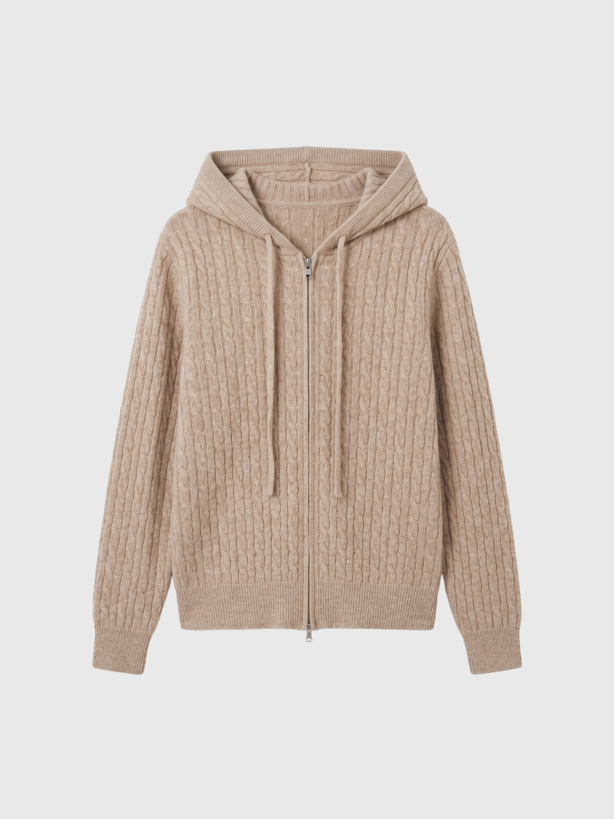 Cable-Knit Cashmere Zip Hoodie