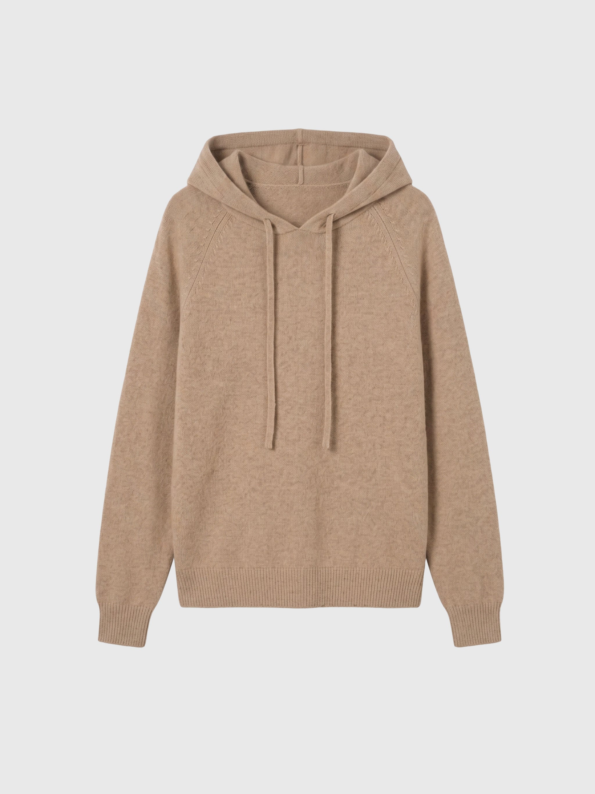 Cashmere Drawstring Hooded Knit Sweater