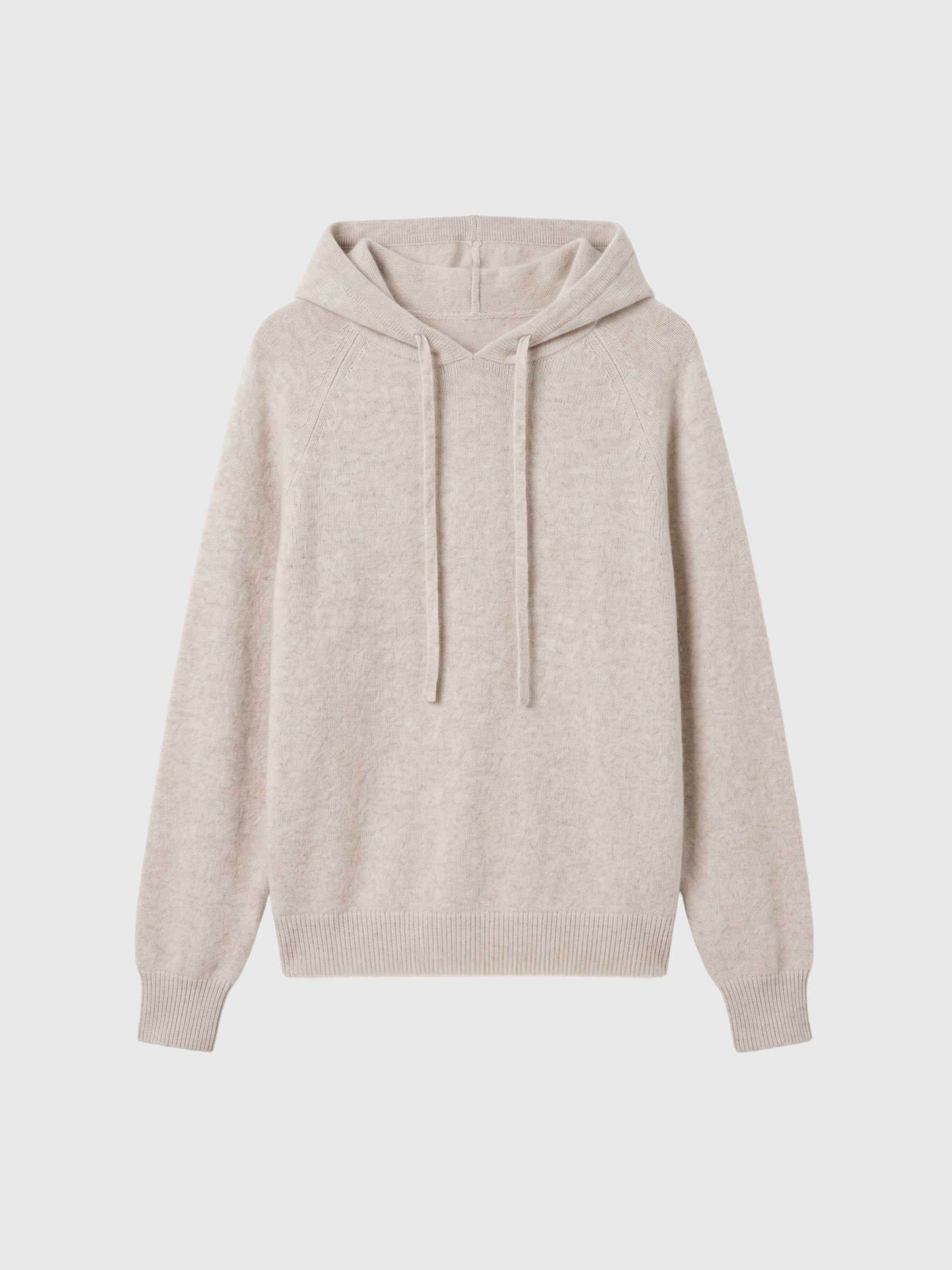 Cashmere Drawstring Hooded Knit Sweater