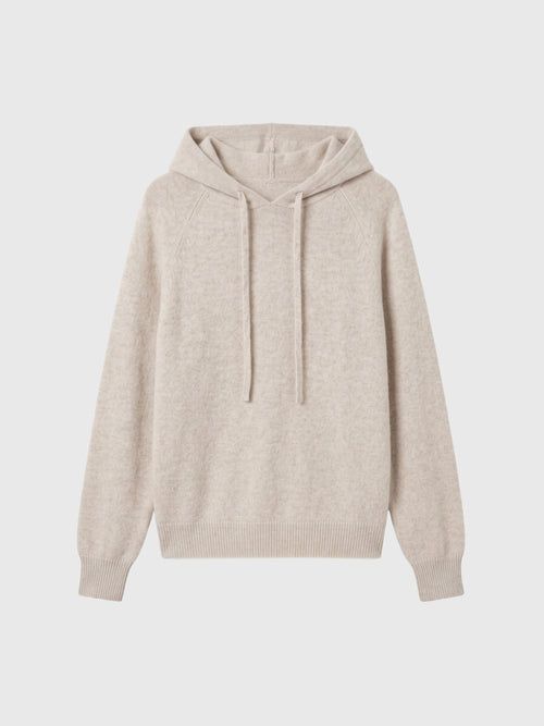 Load image 1 in gallery view. Cashmere Drawstring Hooded Knit Sweater