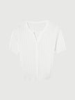 V Neck Short Sleeves Knit Top