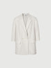 Linen Peak Lapel Half Sleeves Blazer