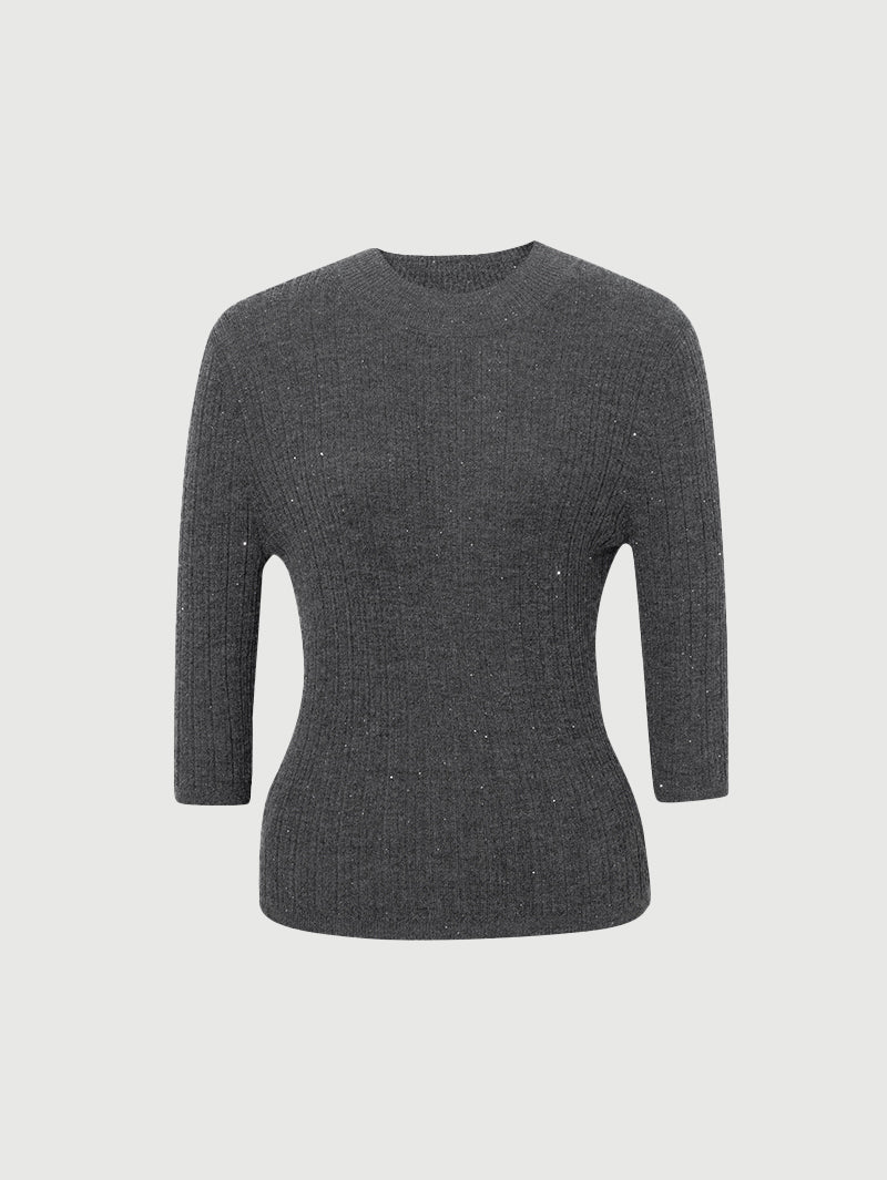 Short-Sleeved Wool Sweater